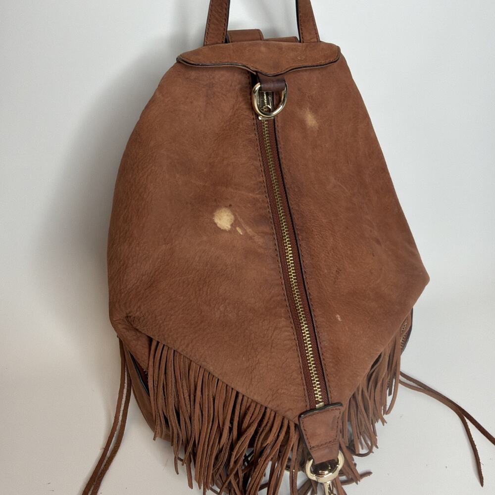 Rebecca Minkoff Julian Fringe Leather Backpack Brown | Boho Festival Bag - Picture 5 of 16